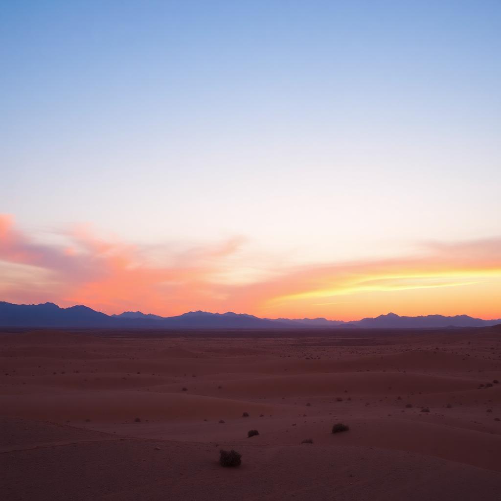 Wide desert wilderness at dawn